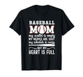 Baseball Mom My Heart Is Full Mom T-Shirt - Streetwear Style for Adults - T-Shirt, Sweatshirt, Hoodie