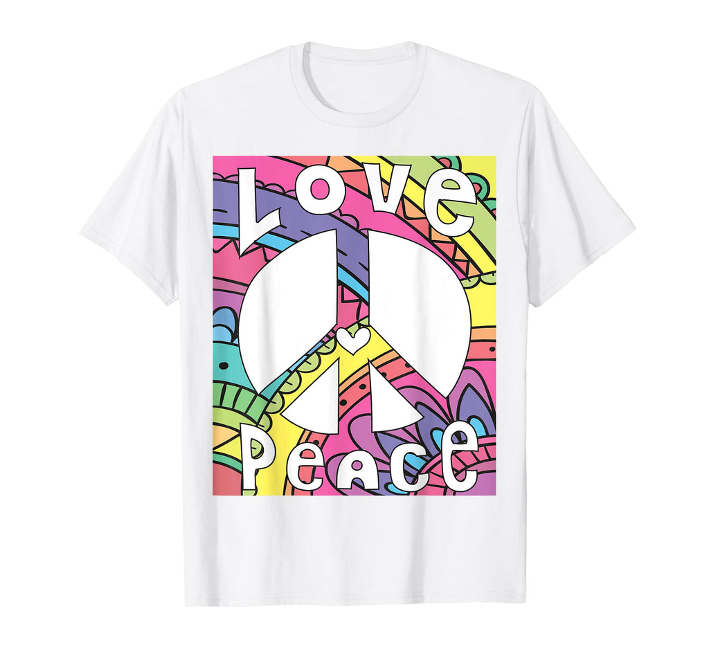 Peace Sign Love 60S 70S Tie Dye Hippie T-Shirt - Trendy Graphic Unisex - T-Shirt, Sweatshirt, Hoodie