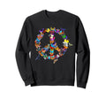 Butterfly Peace Sign 60S 70S Sweatshirt - Aesthetic Graphic for Adults - T-Shirt, Sweatshirt, Hoodie