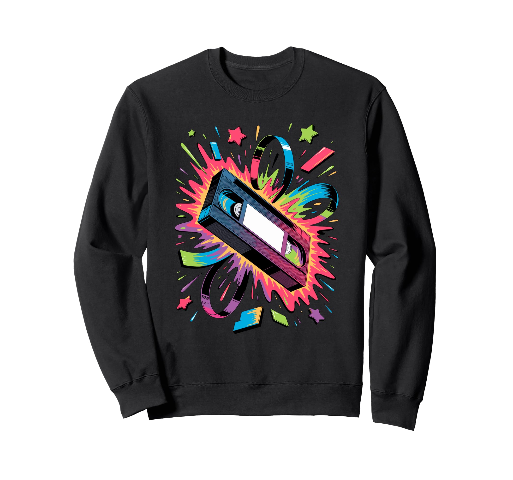 Splash Art Cassette Player Sweatshirt - Casual Everyday Wear for Adults - T-Shirt, Sweatshirt, Hoodie
