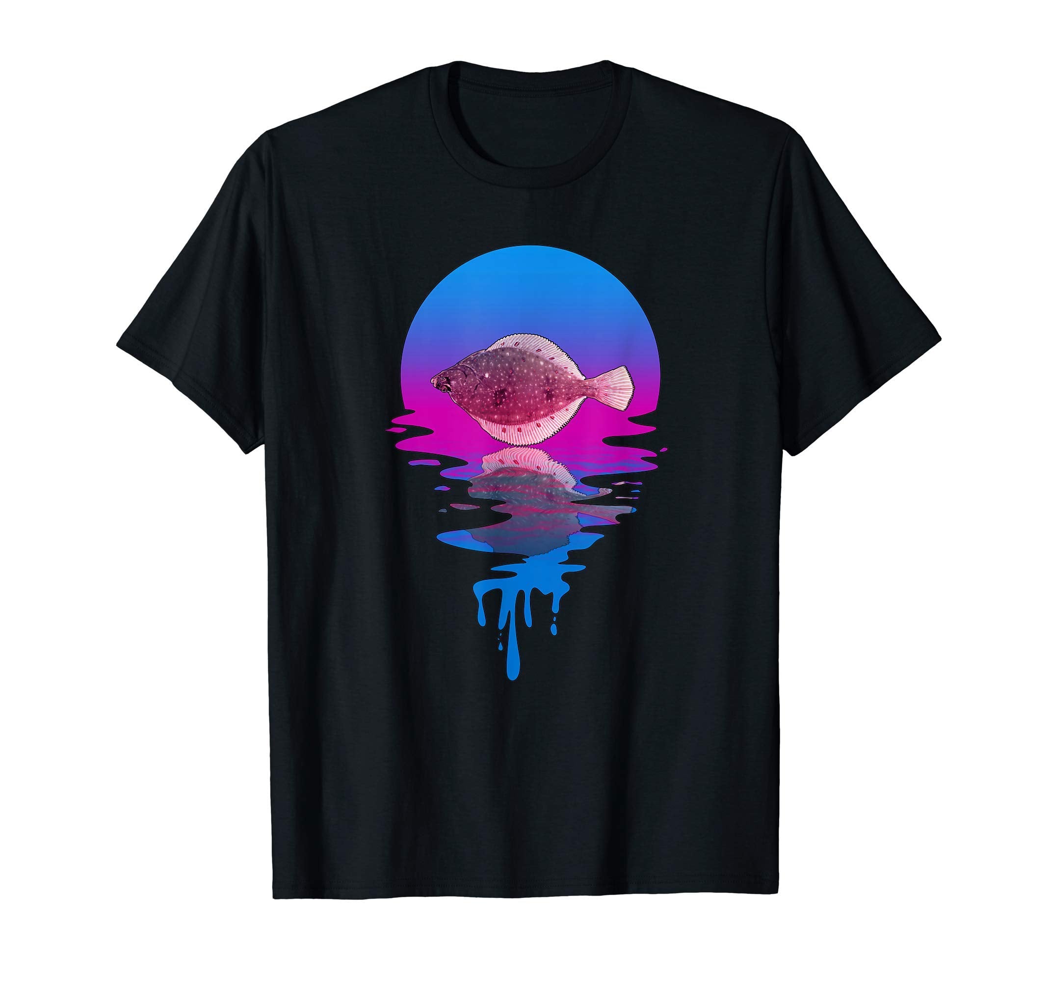 Sunset Flounder T-Shirt - Custom Art Print Unisex - T-Shirt, Sweatshirt, Hoodie
