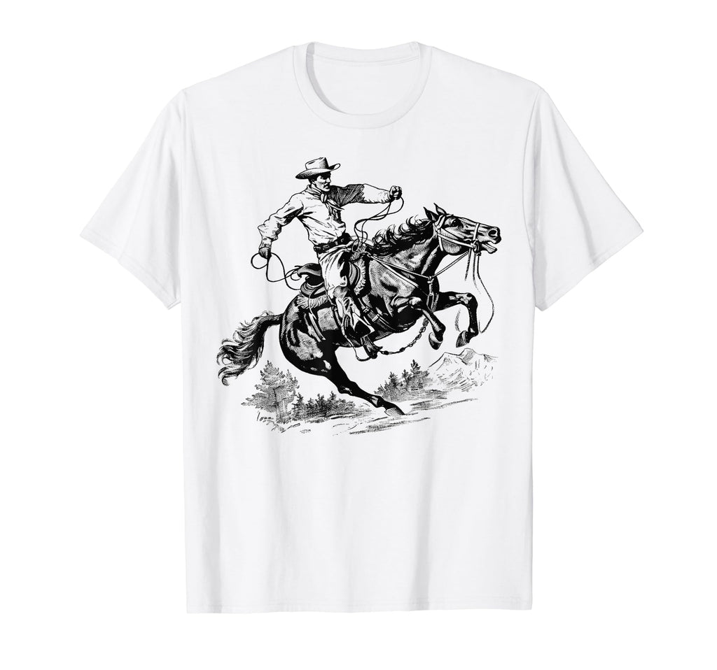 Cowboy Rodeo Horse Riding Usa Cowboy T-Shirt - Trendy Graphic Men Women - T-Shirt, Sweatshirt, Hoodie