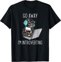 Introvert Gift Cat Owner Laptop Coffee - Adult & Kids T-Shirts, Sweatshirts & Hoodies apparel design preview 1