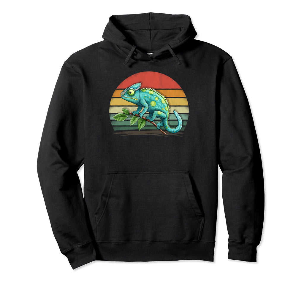 Chameleon Lover Distressed Chameleon Hoodie - Novelty Apparel Men Women - T-Shirt, Sweatshirt, Hoodie