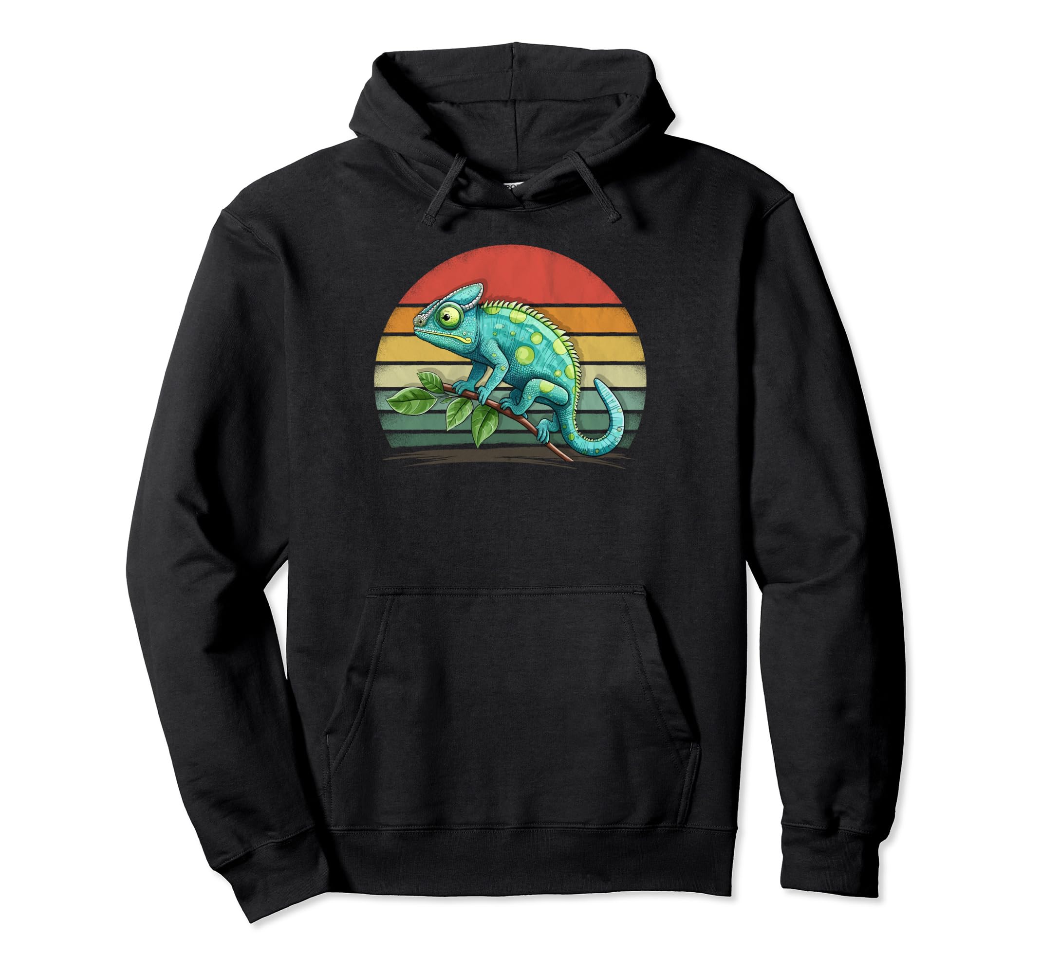 Chameleon Lover Distressed Chameleon Hoodie - Novelty Apparel Men Women - T-Shirt, Sweatshirt, Hoodie
