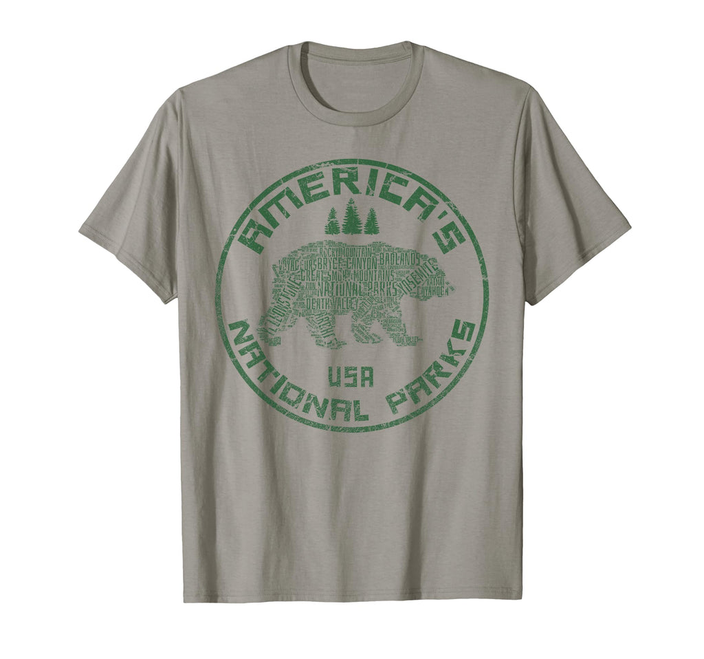 National Parks Bear Hiking Travel T-Shirt - Minimalist Print Unisex - T-Shirt, Sweatshirt, Hoodie