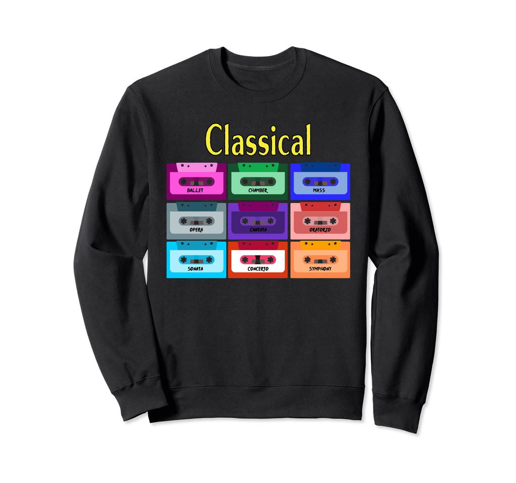 Classical Cassette Mix Tapes Sweatshirt - Unique Graphic for Adults - T-Shirt, Sweatshirt, Hoodie