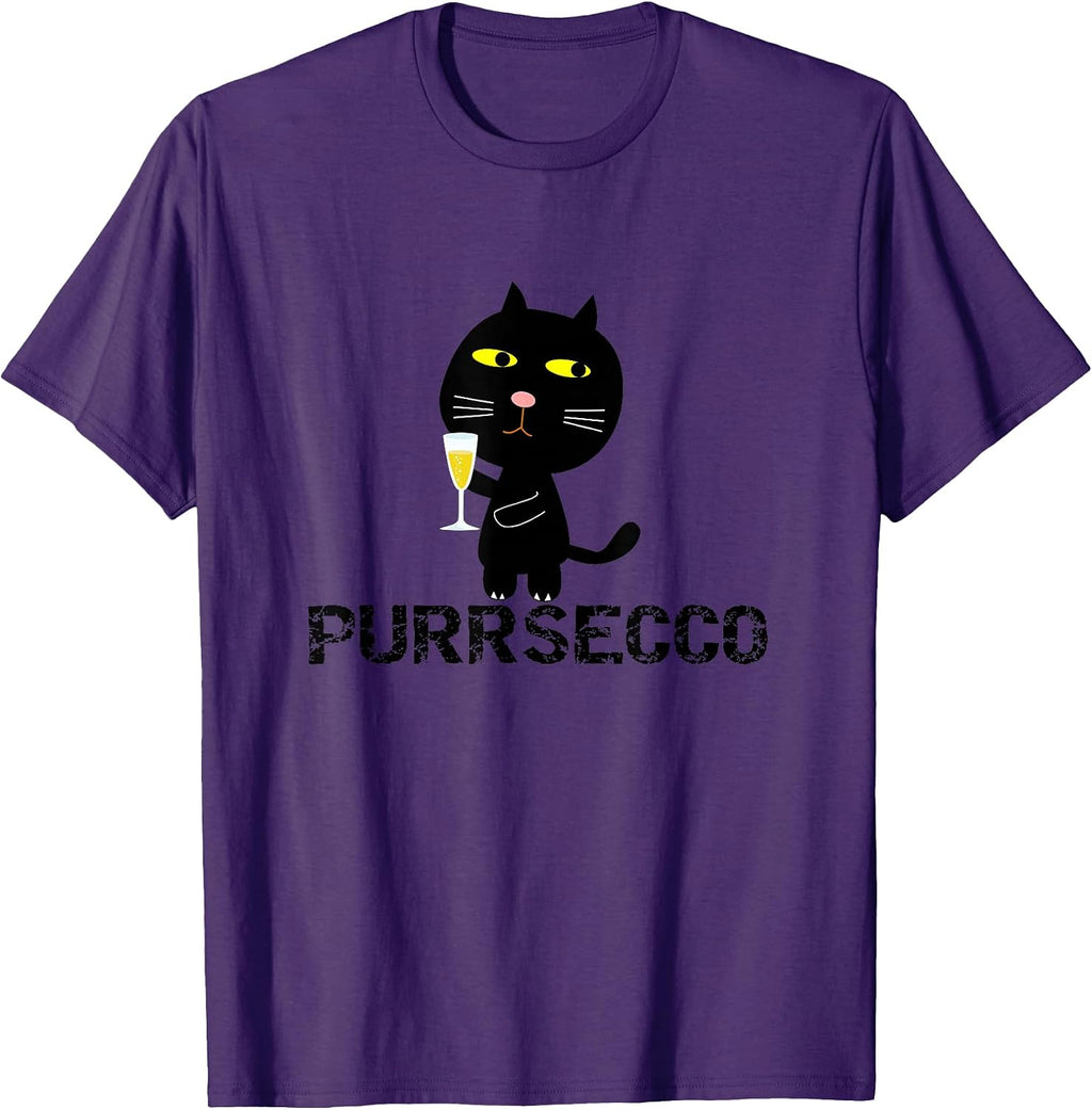 Cute Cat Purrsecco - Adult & Kids T-Shirts, Sweatshirts & Hoodies apparel design preview 1