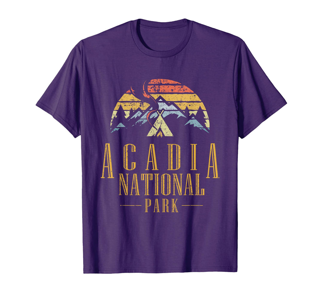 Acadia National Park Campfire Mountains T T-Shirt - Trendy Graphic Unisex - T-Shirt, Sweatshirt, Hoodie