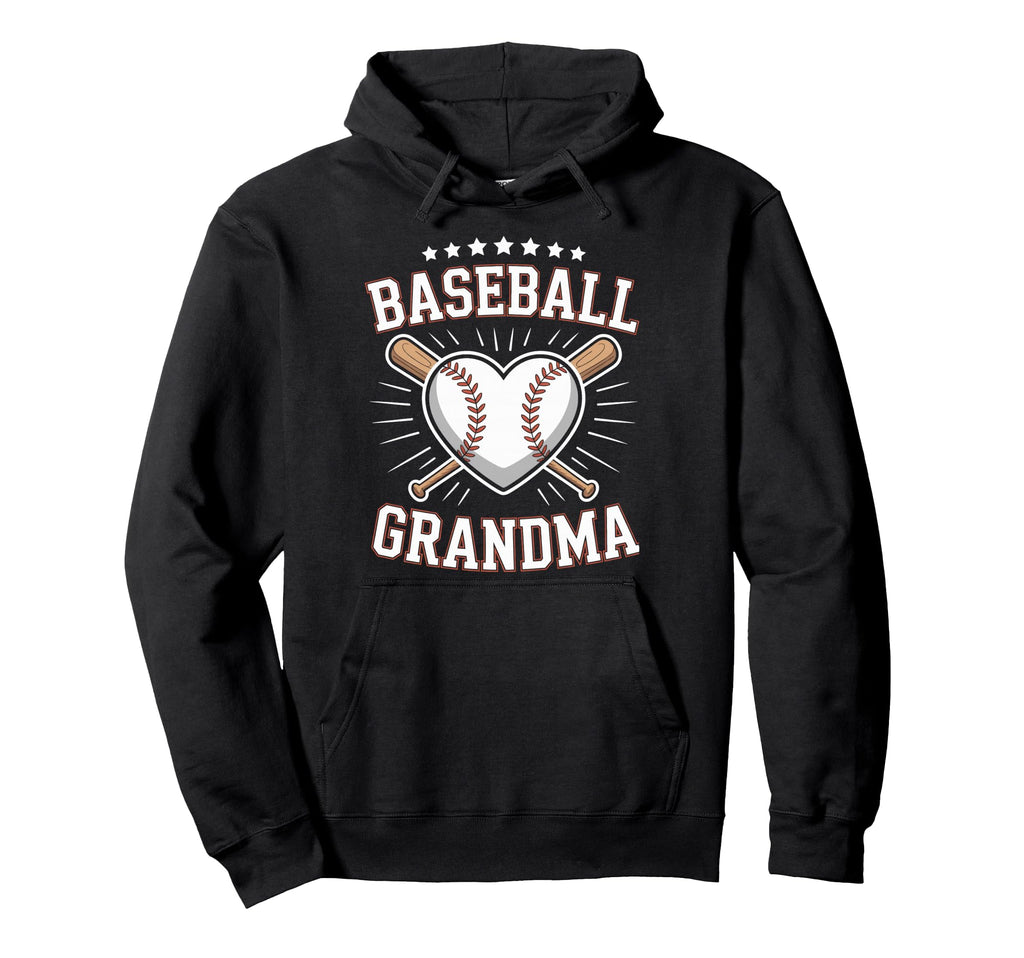 Baseball Grandma Heart Baseball Player Hoodie - Unique Graphic Unisex - T-Shirt, Sweatshirt, Hoodie