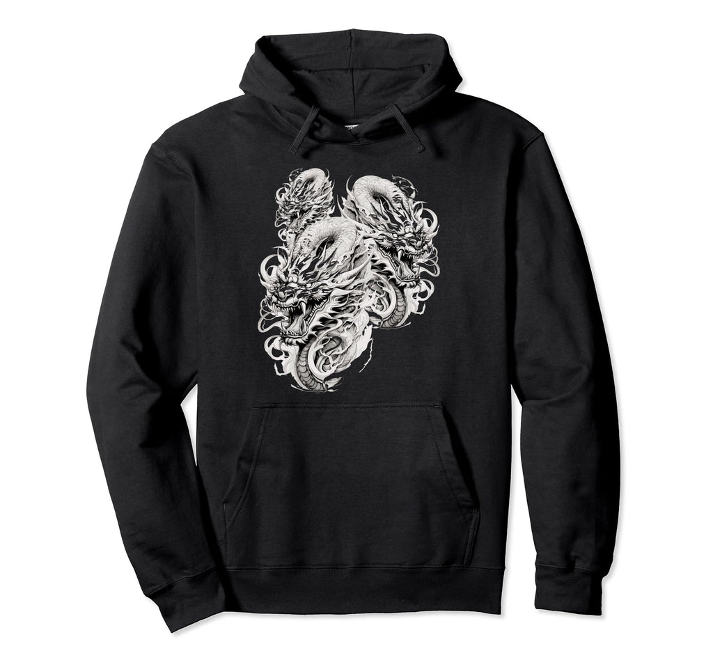 Chinese Dragon Dragon Grunge Aesthetic Hoodie - Minimalist Print Men Women - T-Shirt, Sweatshirt, Hoodie