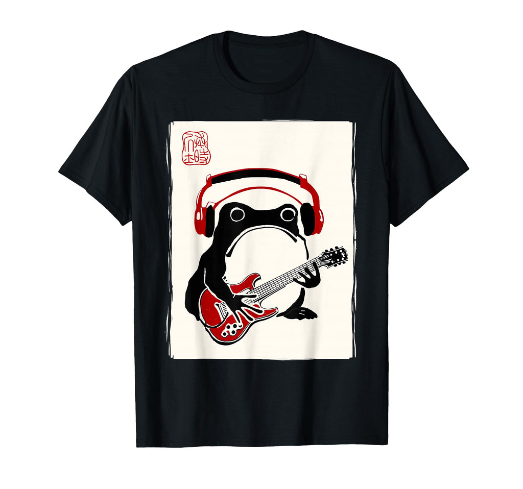 Funny Grumpy Frog Guitar Rock Music T-Shirt - Aesthetic Graphic Men Women - T-Shirt, Sweatshirt, Hoodie