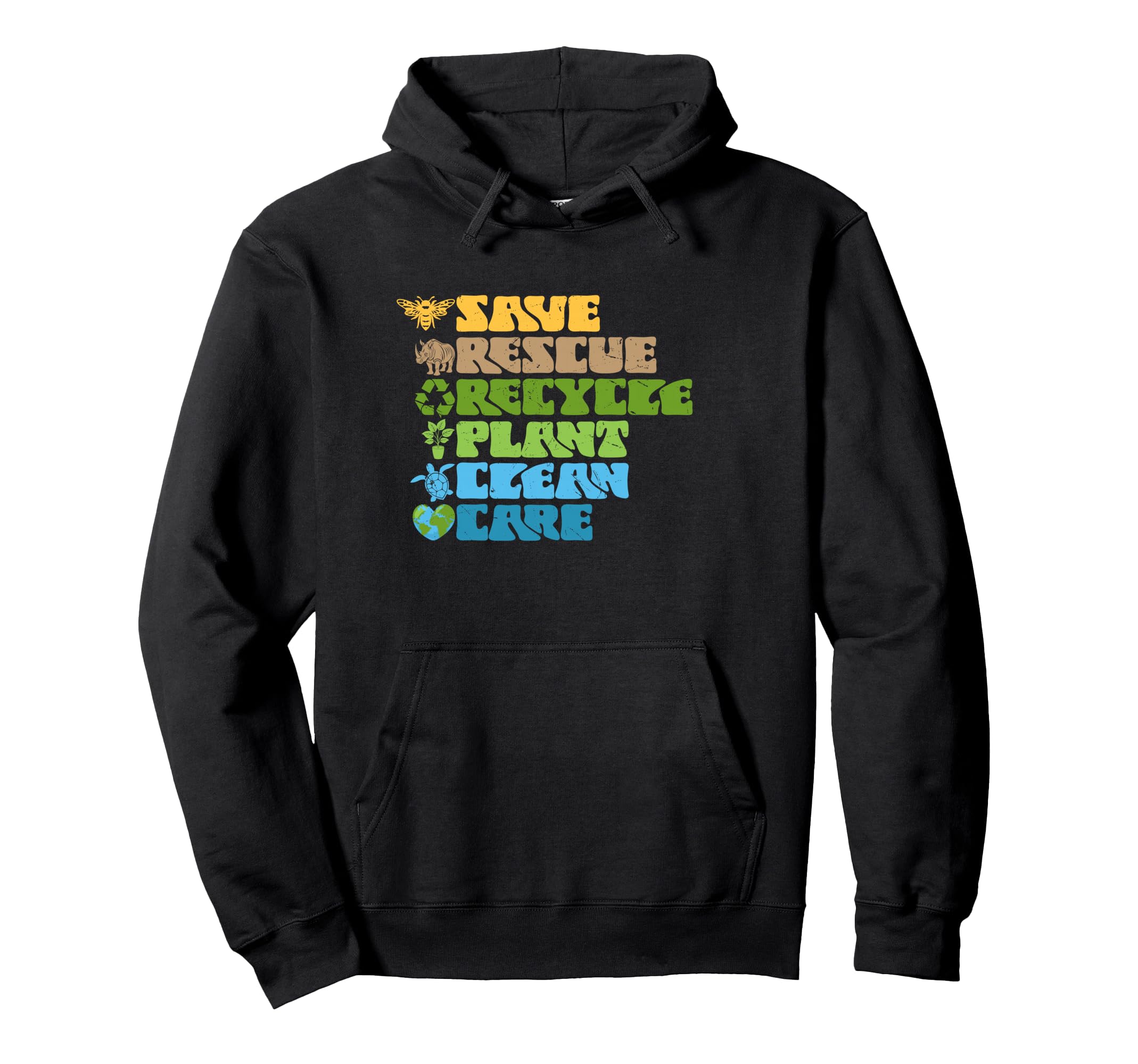 Earth Day Aesthetic Save Rescue Recycle Hoodie - Trendy Graphic Unisex - T-Shirt, Sweatshirt, Hoodie