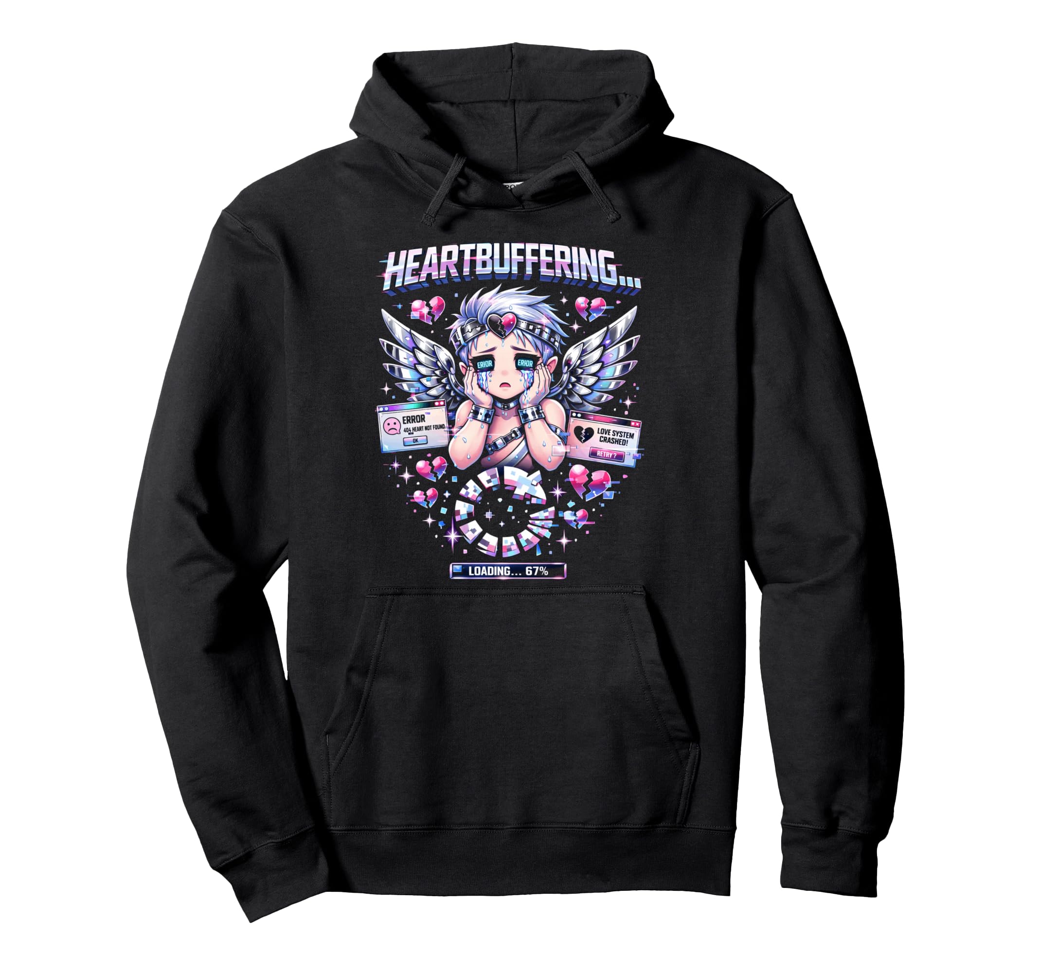 Heartbuffering Cyber Emo Fantasy Y2K Hoodie - Streetwear Style for Adults - T-Shirt, Sweatshirt, Hoodie