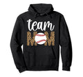 Team Mom Leopard Baseball Team Mom Hoodie - Minimalist Print for Adults - T-Shirt, Sweatshirt, Hoodie