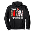 Cheer And Baseball Mom Leopard Baseball Hoodie - Minimalist Print Unisex - T-Shirt, Sweatshirt, Hoodie
