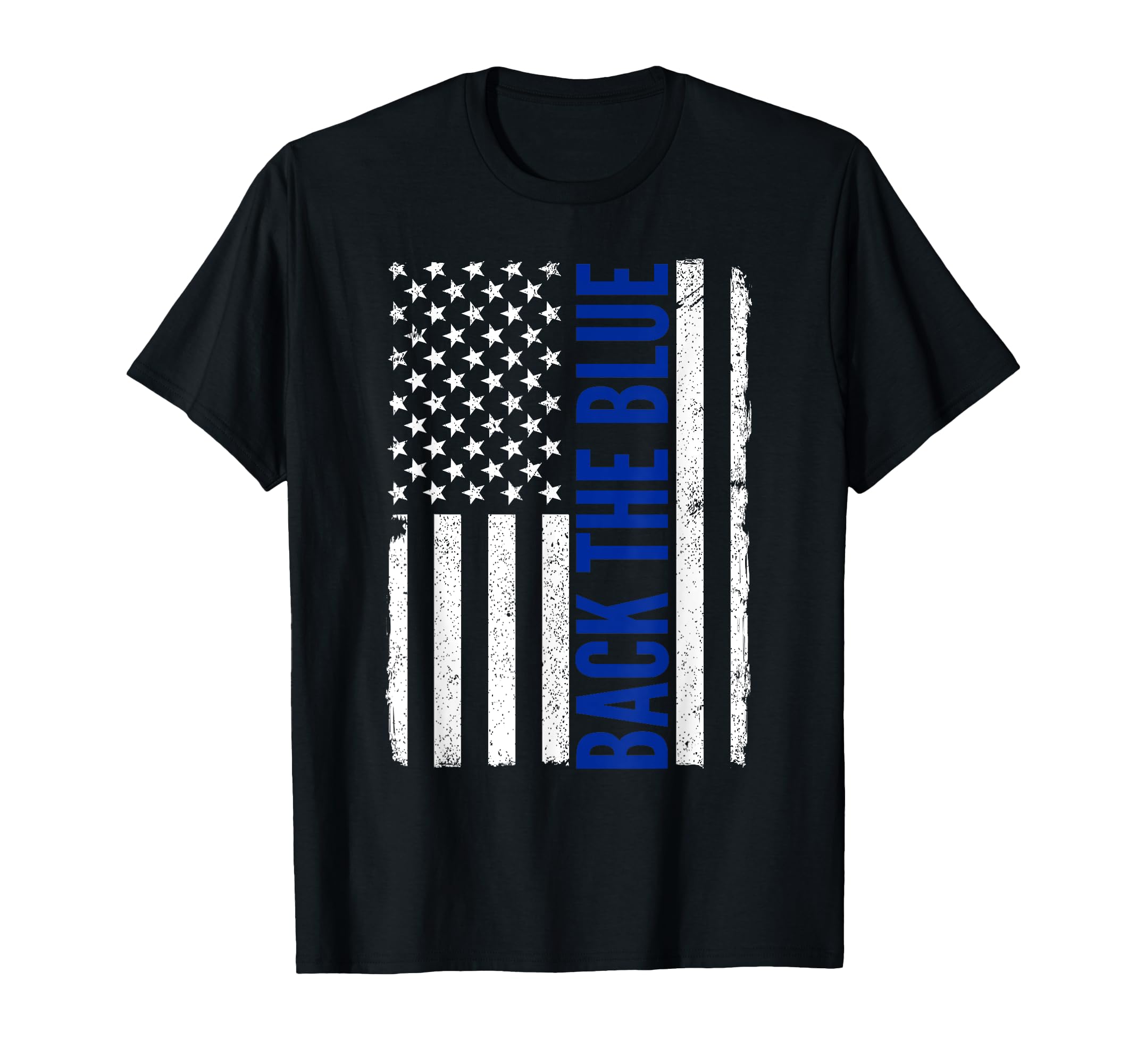 Back Blue Thin Blue Line Flag Pro T-Shirt - Streetwear Style for Adults - T-Shirt, Sweatshirt, Hoodie