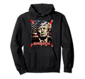 Trump President 2024 America Us Flag Hoodie - Unique Graphic Men Women - T-Shirt, Sweatshirt, Hoodie