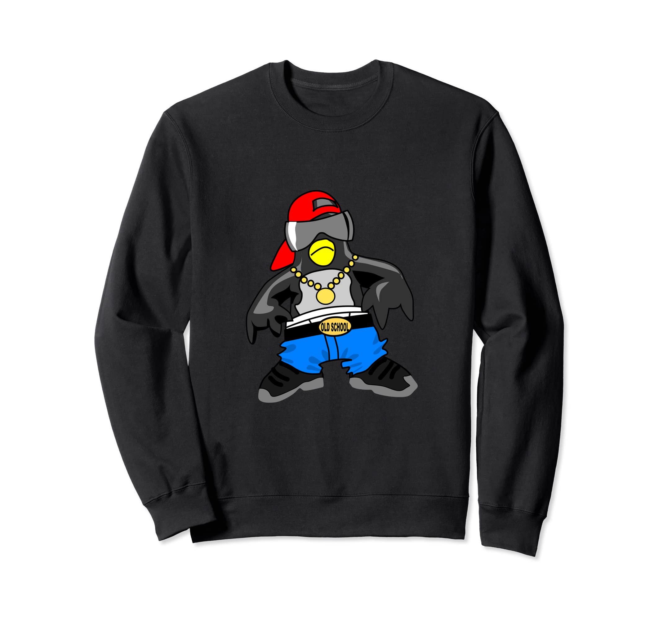 Old School Rap Hip Hop Penguin Sweatshirt - Aesthetic Graphic for Adults - T-Shirt, Sweatshirt, Hoodie