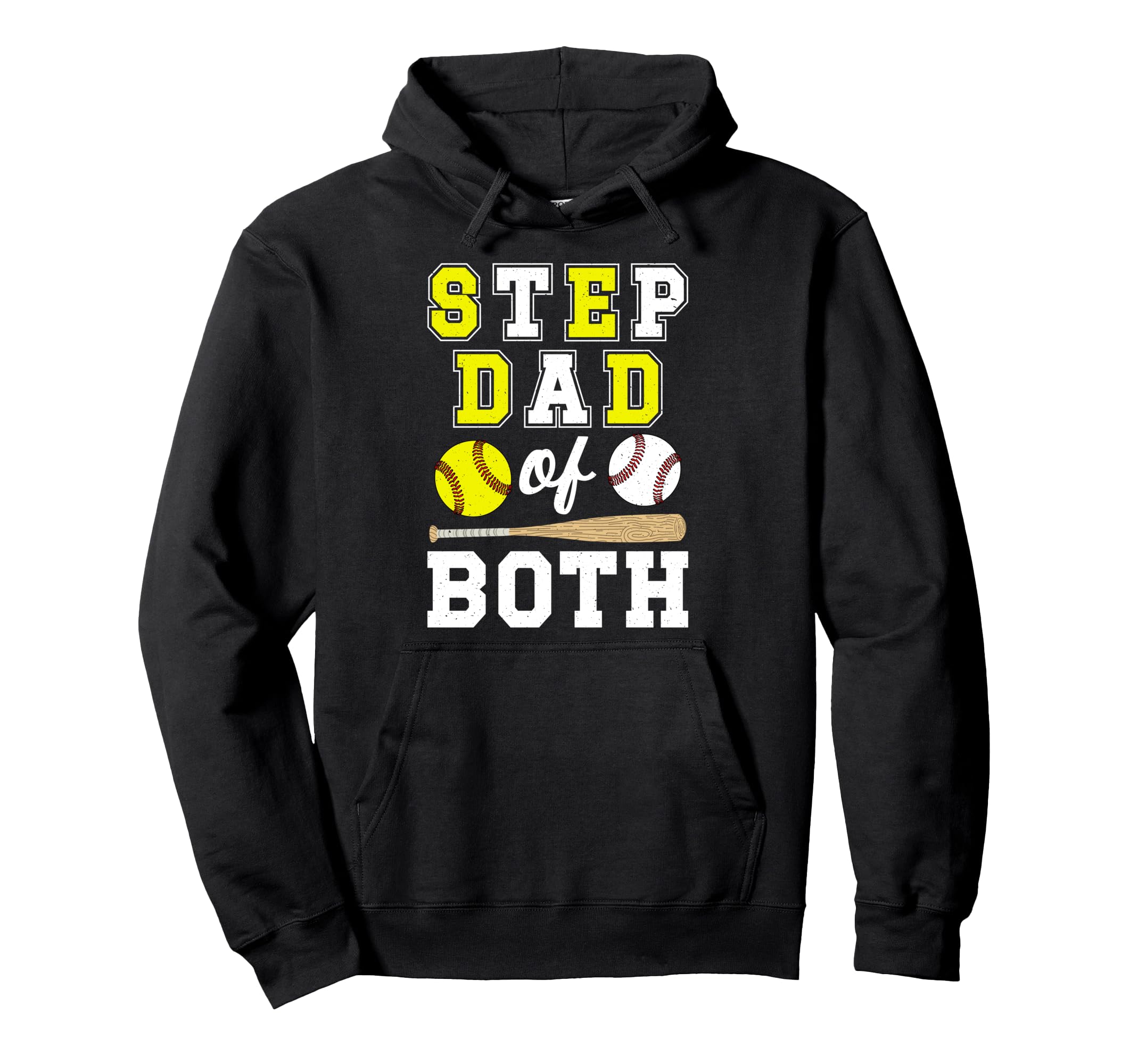 Step Dad Both Proud Softball Baseball Hoodie - Aesthetic Graphic Men Women - T-Shirt, Sweatshirt, Hoodie