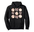 Baseball Coquette Bow Baseball Mom Hoodie - Trendy Graphic Men Women - T-Shirt, Sweatshirt, Hoodie