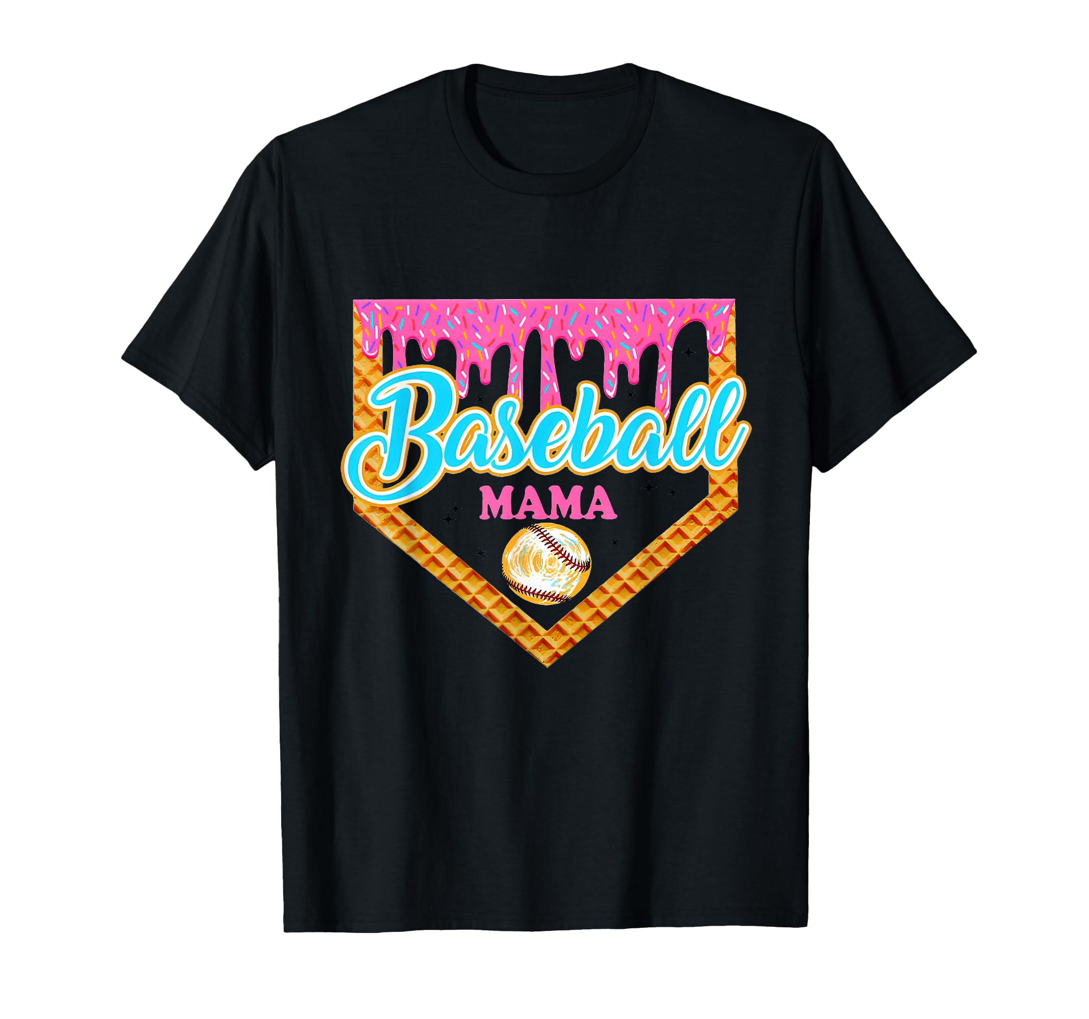 Baseball Mama Home Plate Ice Cream T-Shirt - Streetwear Style for Adults - T-Shirt, Sweatshirt, Hoodie