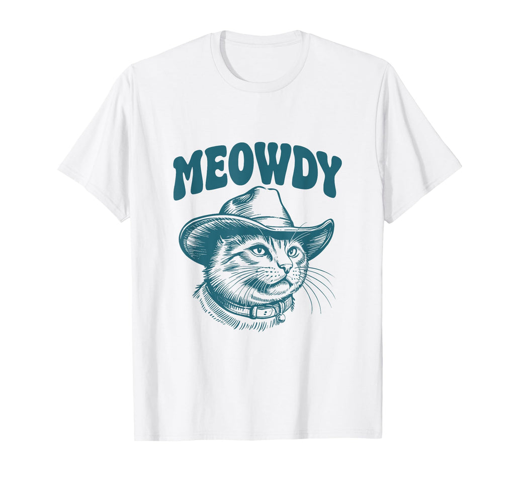 Meowdy Country Music Western Groovy Cowboy T-Shirt - Trendy Graphic Unisex - T-Shirt, Sweatshirt, Hoodie