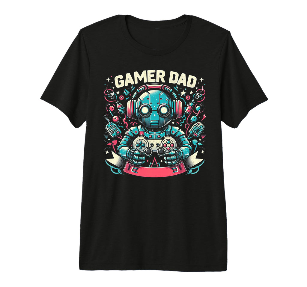 Gamer Dad Game Controller Gaming Video T-Shirt - Graphic Print Men Women - T-Shirt, Sweatshirt, Hoodie