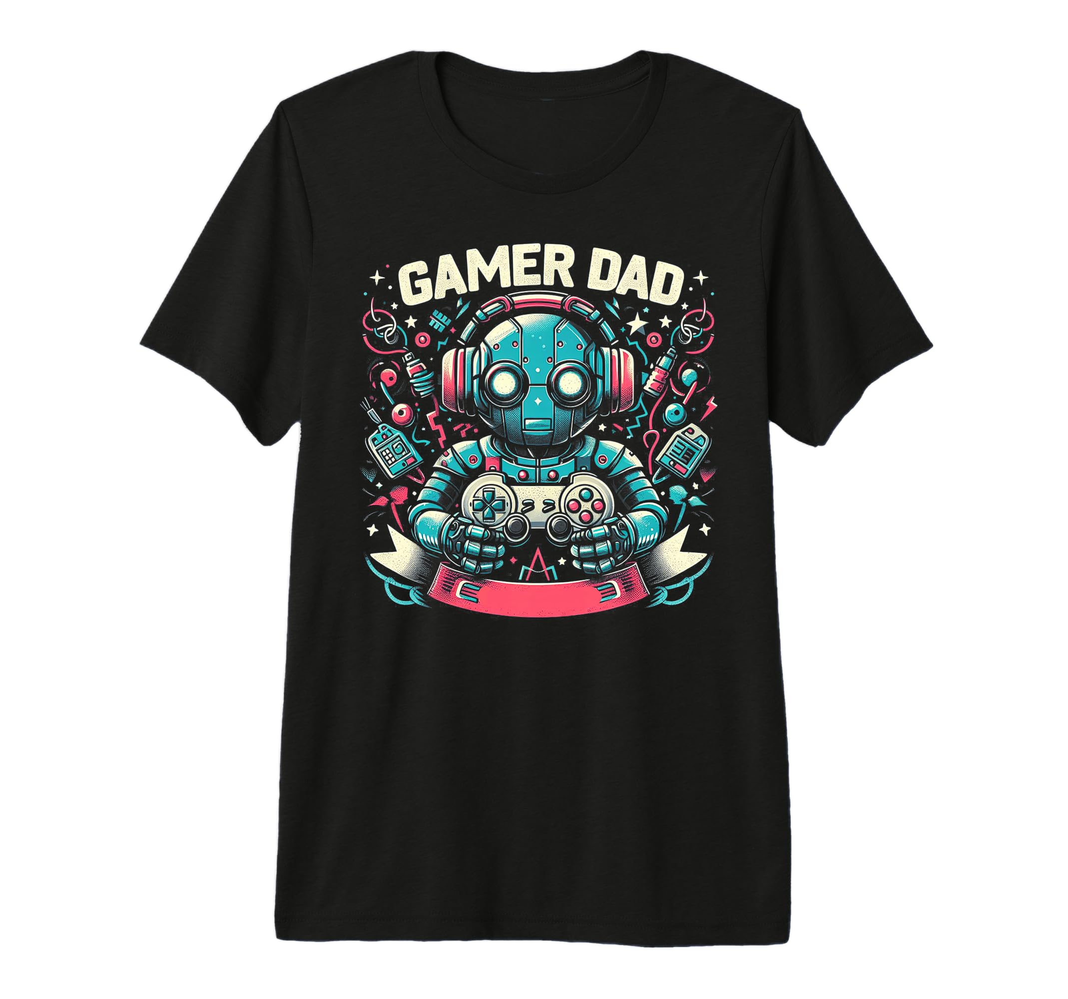 Gamer Dad Game Controller Gaming Video T-Shirt - Graphic Print Men Women - T-Shirt, Sweatshirt, Hoodie