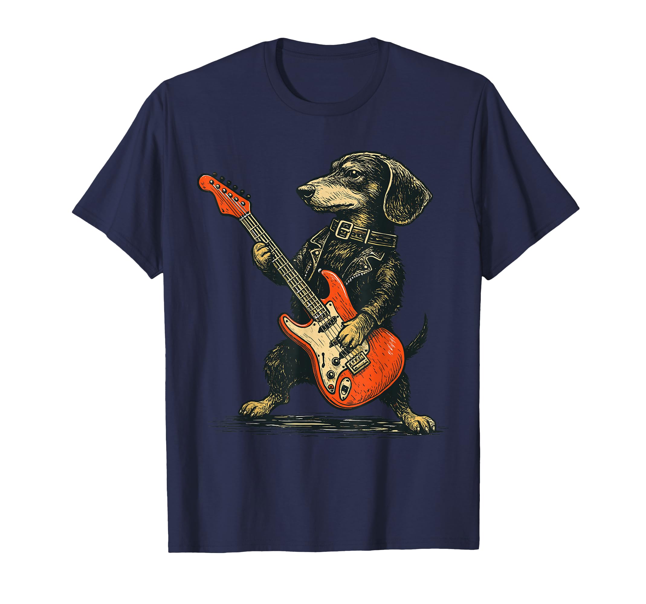 Dachshund Dog Guitar Funny Rock And T-Shirt - Trendy Graphic Men Women - T-Shirt, Sweatshirt, Hoodie