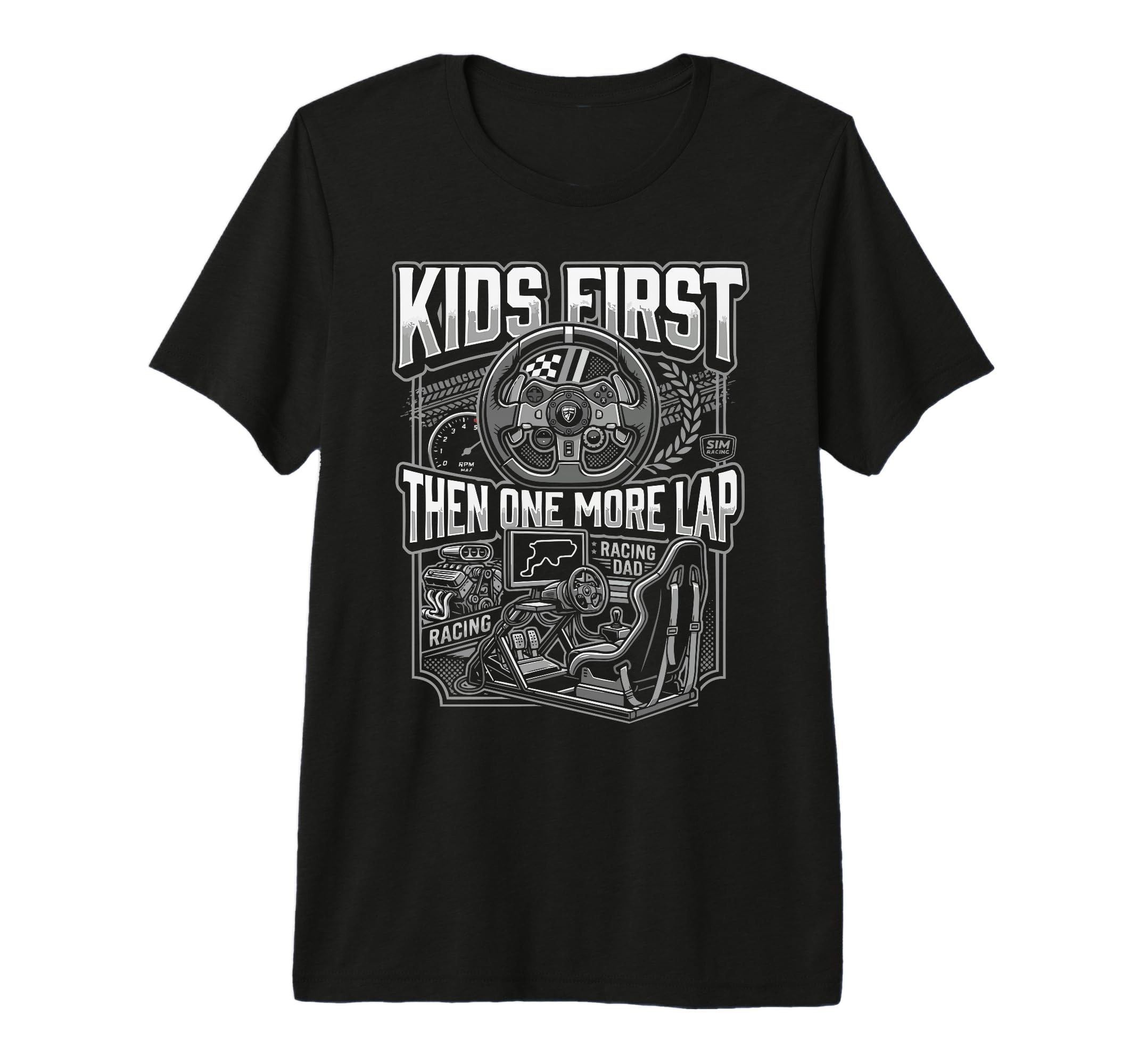 Mens Sim Racing Dad Virtual Racing Game T-Shirt - Unique Graphic Men Women - T-Shirt, Sweatshirt, Hoodie