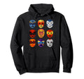 Lucha Wrestling Masks Distressed Pro Hoodie - Streetwear Style for Adults - T-Shirt, Sweatshirt, Hoodie