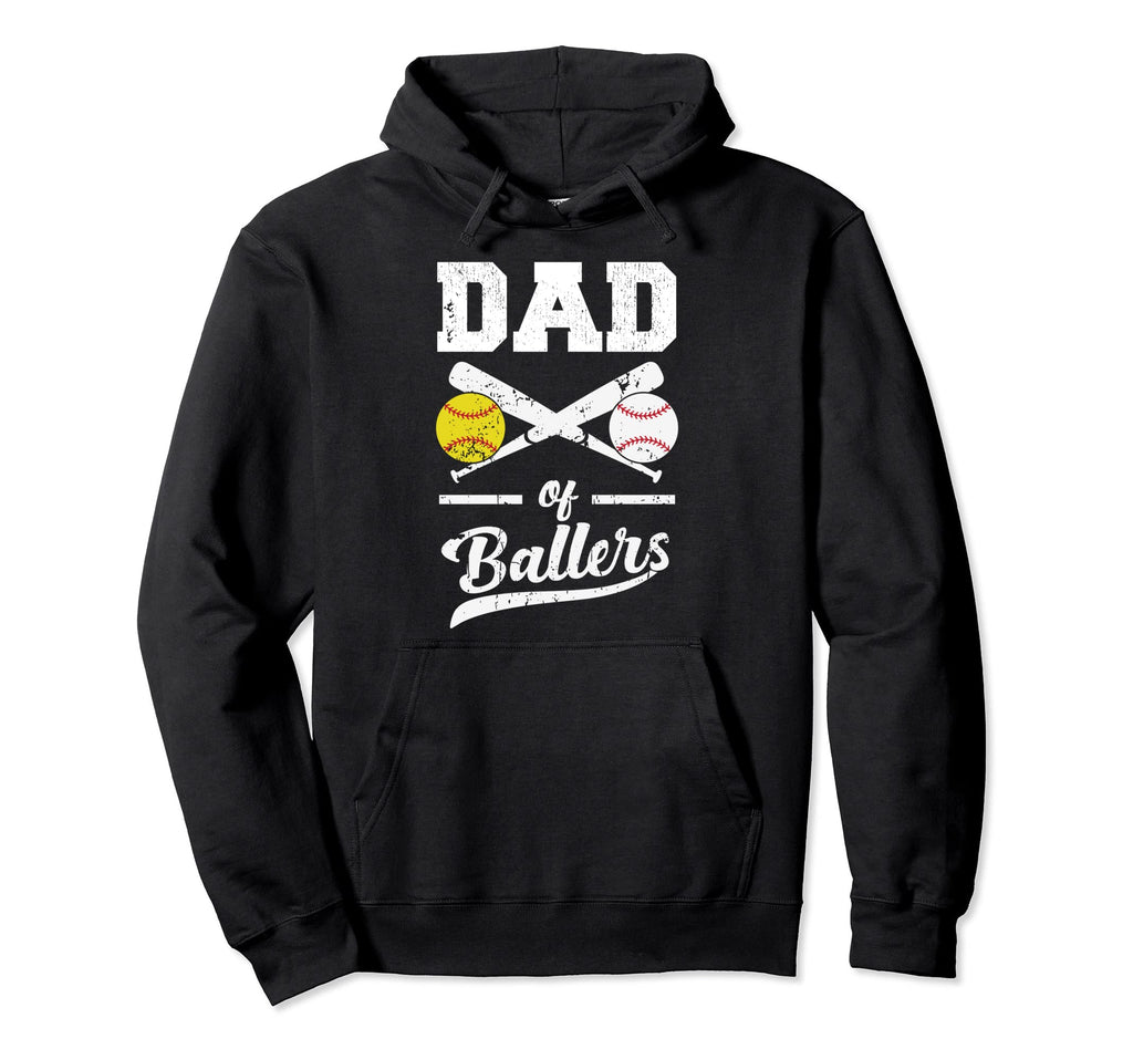 Dad Ballers Dad Baseball And Hoodie - Casual Everyday Wear Men Women - T-Shirt, Sweatshirt, Hoodie