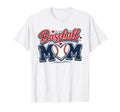 Baseball Mom Baseball Heart Mothers Day T-Shirt - Graphic Print Unisex - T-Shirt, Sweatshirt, Hoodie
