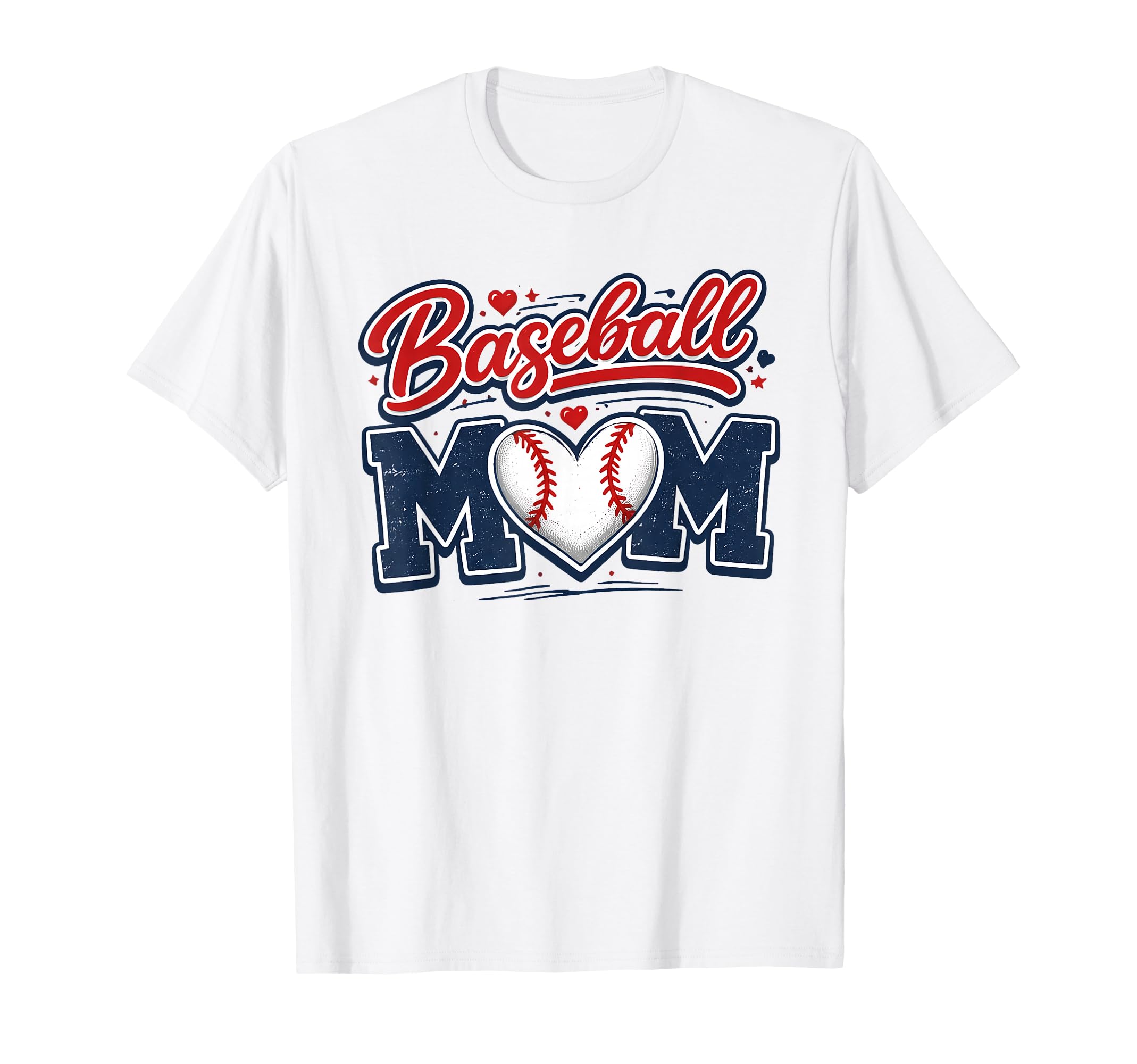 Baseball Mom Baseball Heart Mothers Day T-Shirt - Graphic Print Unisex - T-Shirt, Sweatshirt, Hoodie