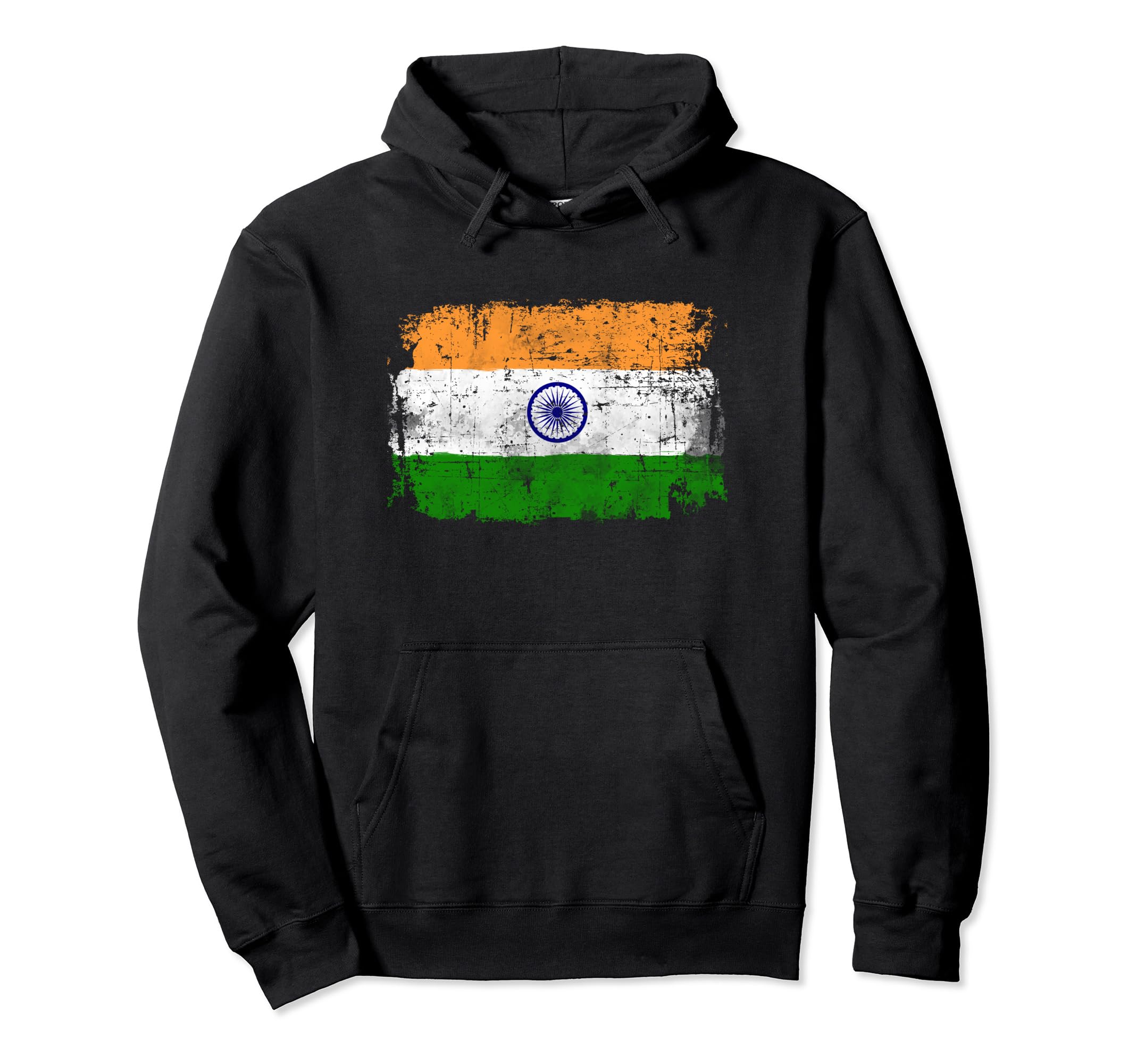 India Flag Distressed Hoodie - Graphic Print for Adults - T-Shirt, Sweatshirt, Hoodie