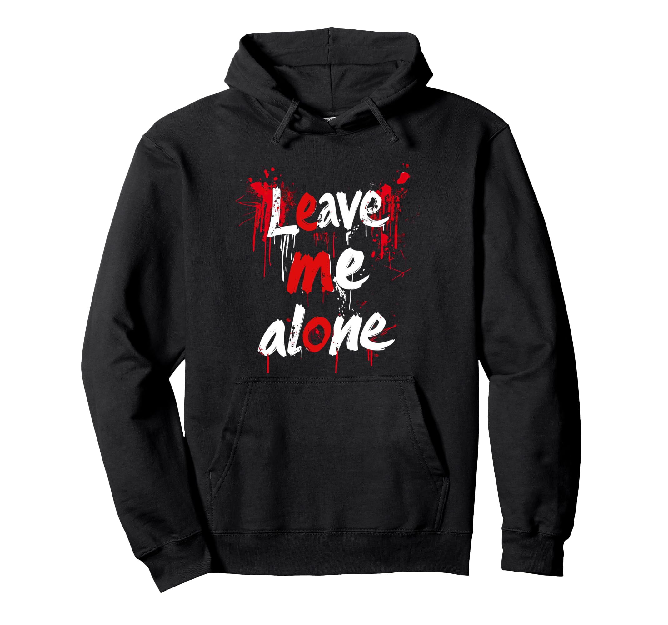 Leave Me Alone Y2K Emo Aesthetic Hoodie - Minimalist Print for Adults - T-Shirt, Sweatshirt, Hoodie