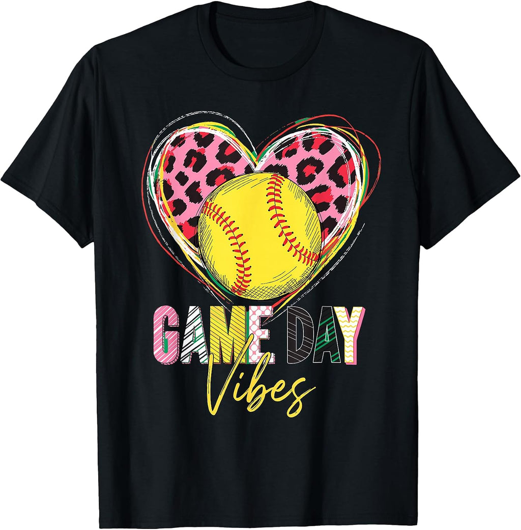 Softball Vibes Women Girls Game Day Merch Pjs - Adult & Kids T-Shirts, Sweatshirts & Hoodies apparel design preview 1