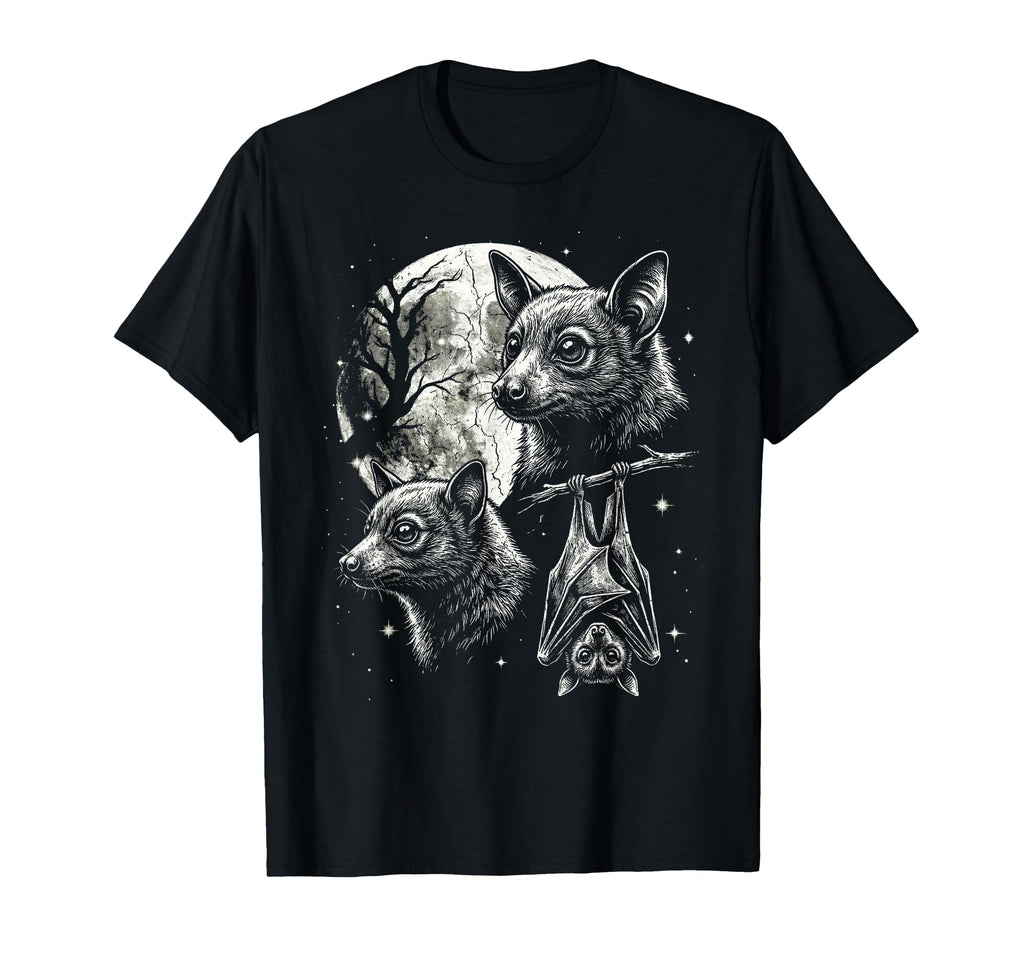 Bat 90S Aesthetic Y2K Bat Moon T-Shirt - Fun Novelty Design for Adults - T-Shirt, Sweatshirt, Hoodie