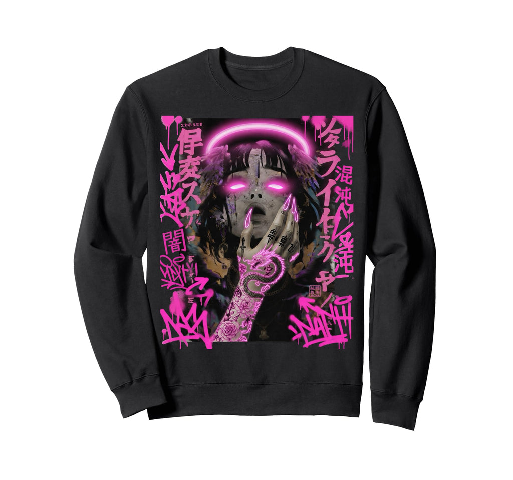 Japanese Cyberpunk Angel Sweatshirt - Streetwear Style for Adults - T-Shirt, Sweatshirt, Hoodie