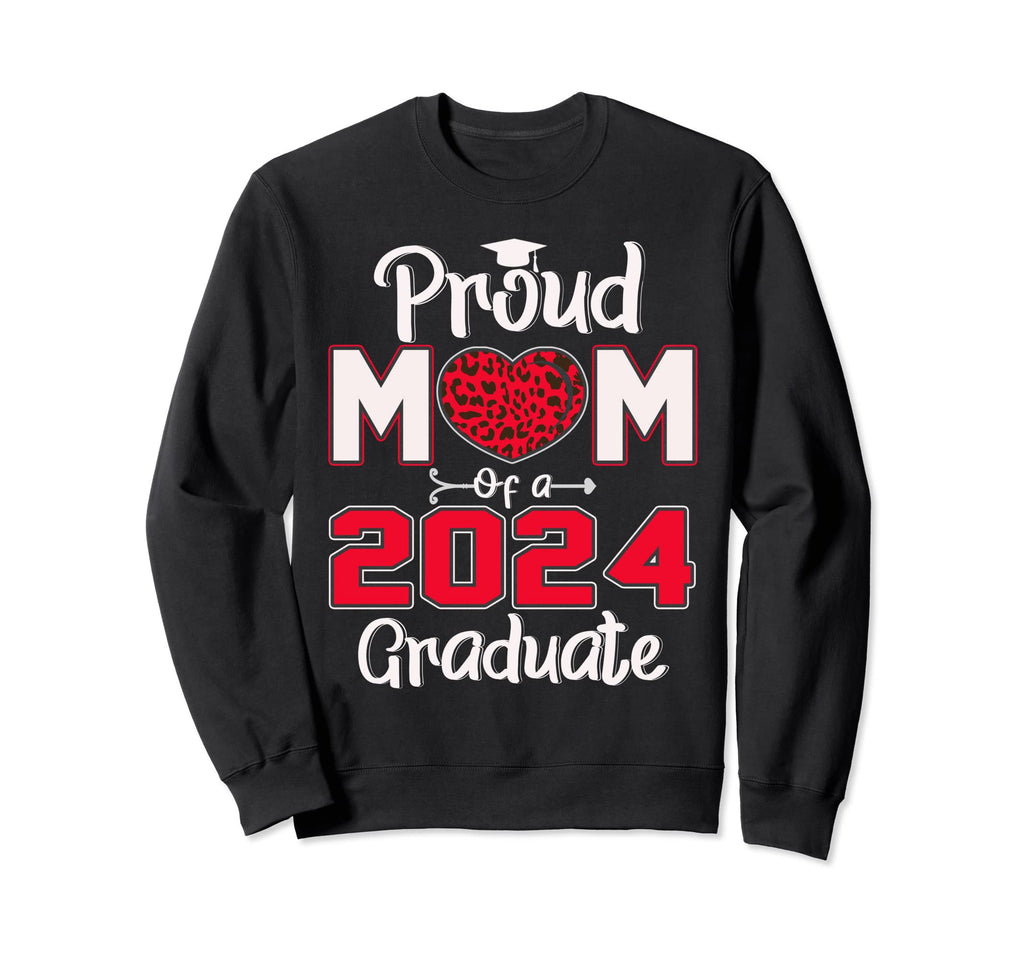 Proud Mom Class 2024 Graduate Sweatshirt - Minimalist Print for Adults - T-Shirt, Sweatshirt, Hoodie