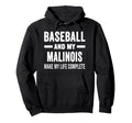 Baseball And My Malinois Mama Dog Hoodie - Novelty Apparel for Adults - T-Shirt, Sweatshirt, Hoodie