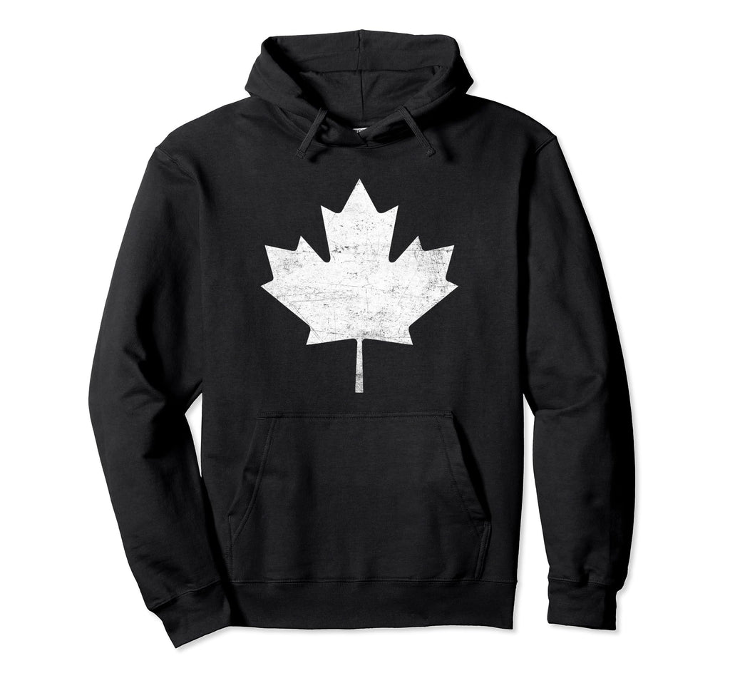 Canadian Flag Distressed Canada Leaf Hoodie - Custom Art Print Unisex - T-Shirt, Sweatshirt, Hoodie