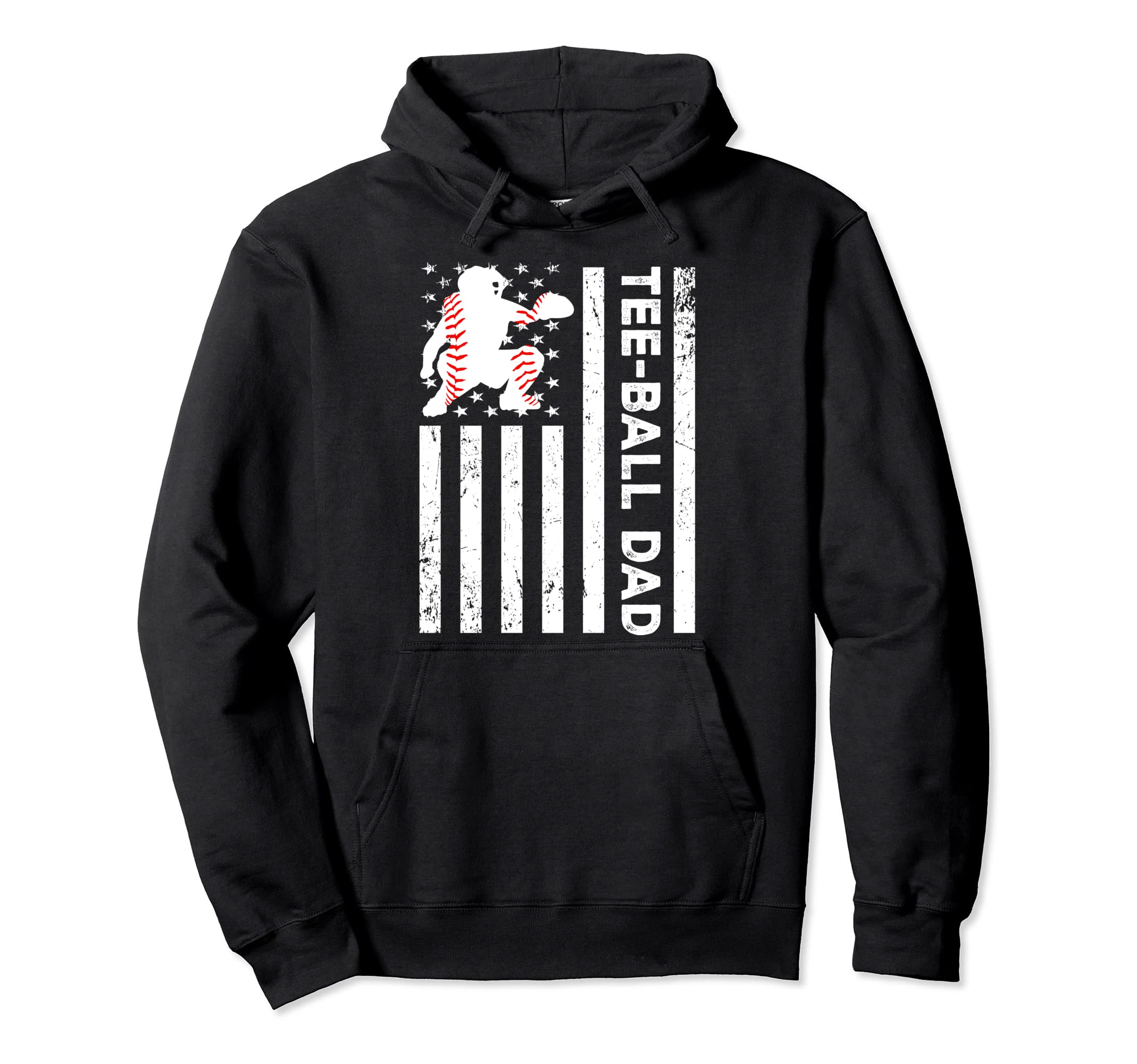 Ball Dad Usa American Flag Softball Hoodie - Fun Novelty Design Men Women - T-Shirt, Sweatshirt, Hoodie