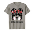 Baseball Sister Messy Hair Bun Mothers T-Shirt - Unique Graphic for Adults - T-Shirt, Sweatshirt, Hoodie