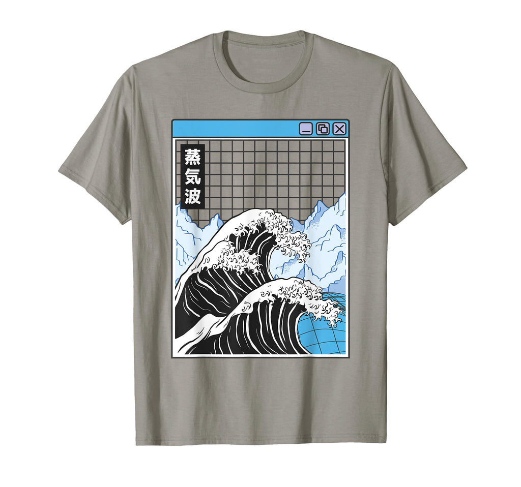 Great Wave Off Kanagawa Grid Kawaii T-Shirt - Graphic Print Unisex - T-Shirt, Sweatshirt, Hoodie