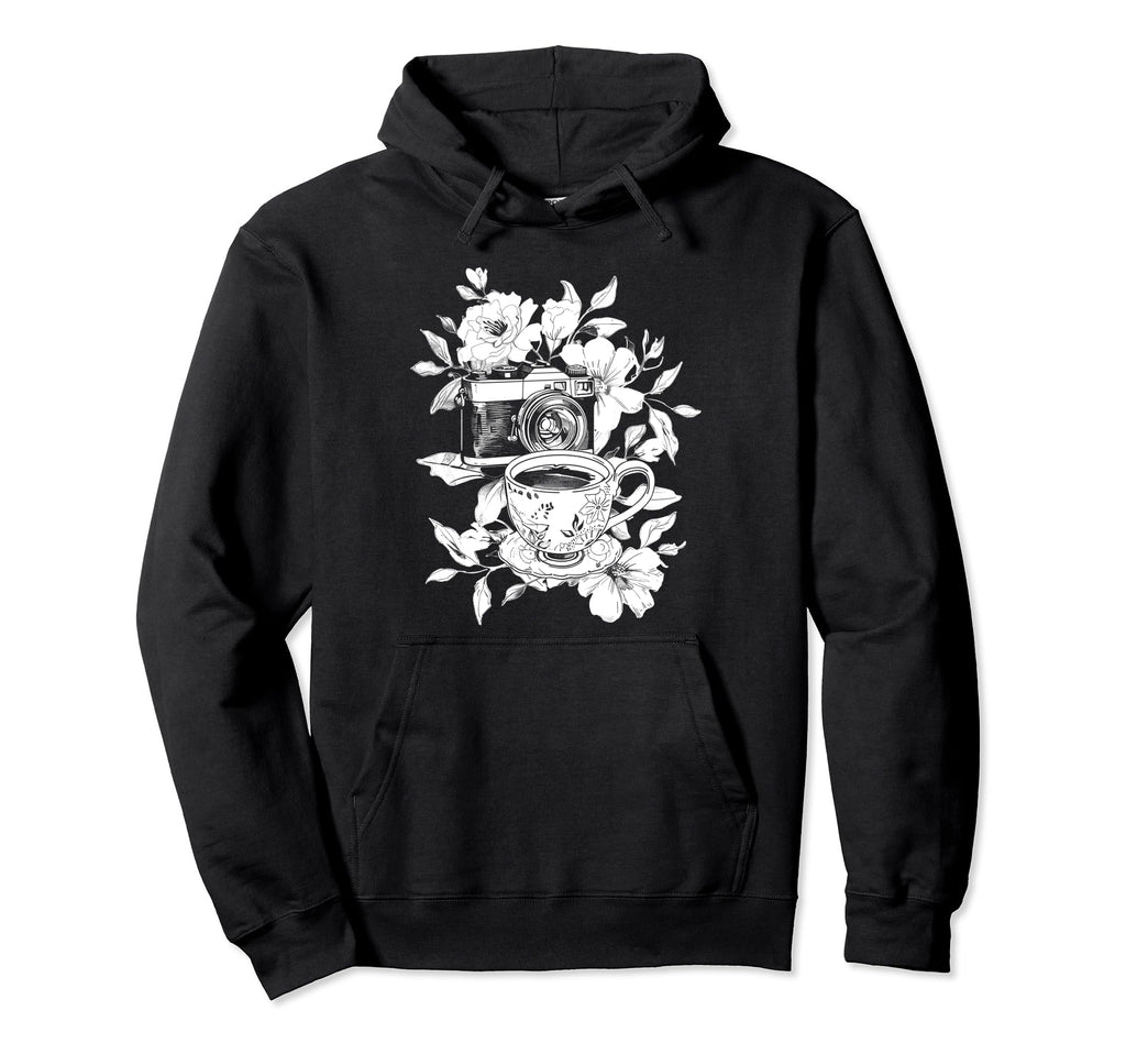 Photographer Coffee Camera Flowers Hoodie - Casual Everyday Wear Unisex - T-Shirt, Sweatshirt, Hoodie