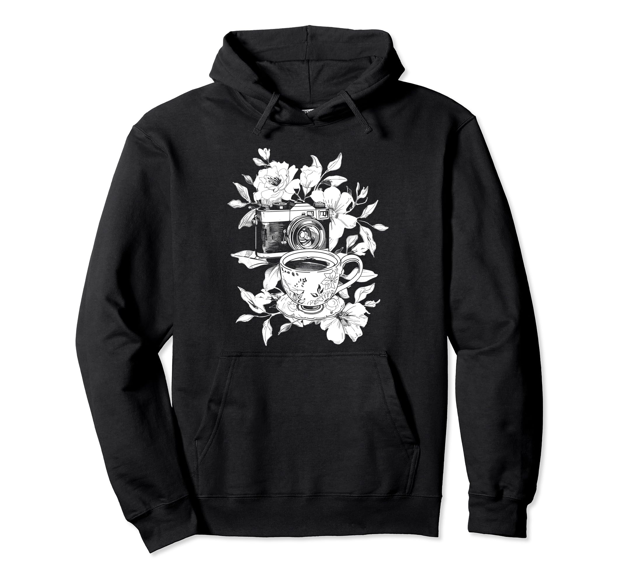 Photographer Coffee Camera Flowers Hoodie - Casual Everyday Wear Unisex - T-Shirt, Sweatshirt, Hoodie