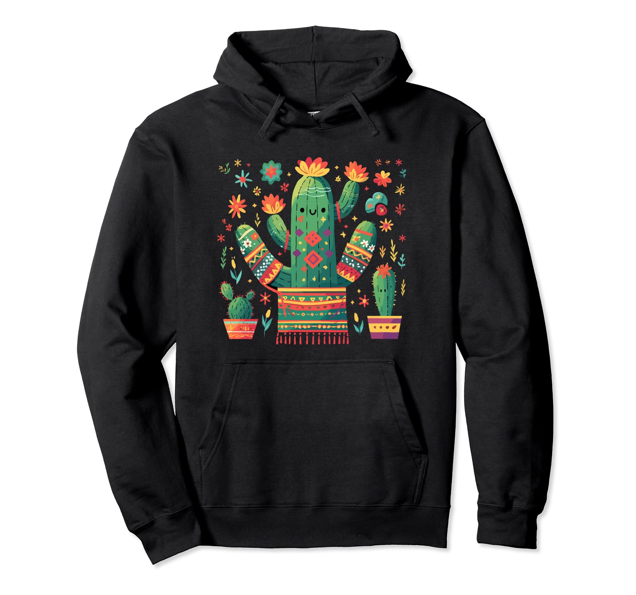Cactus Serape Succulent Plant Cacti Hoodie - Custom Art Print Men Women - T-Shirt, Sweatshirt, Hoodie