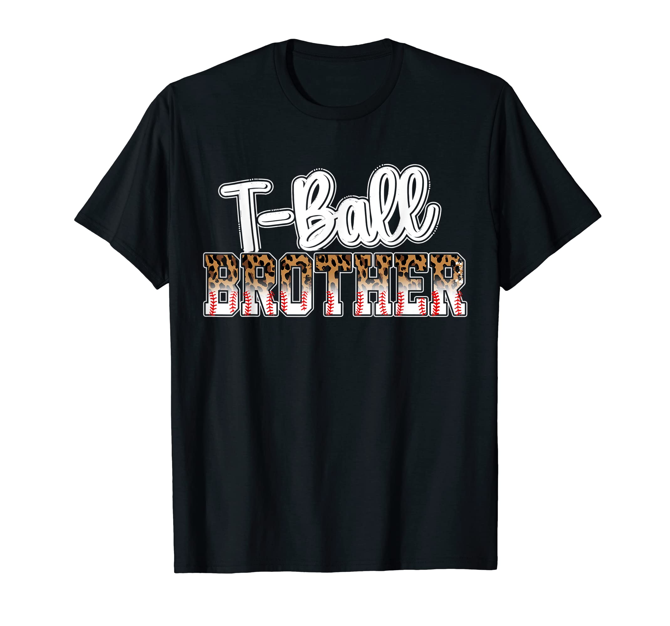 T Ball Brother Leopard Ball Black Baseball T-Shirt - Trendy Graphic Unisex - T-Shirt, Sweatshirt, Hoodie